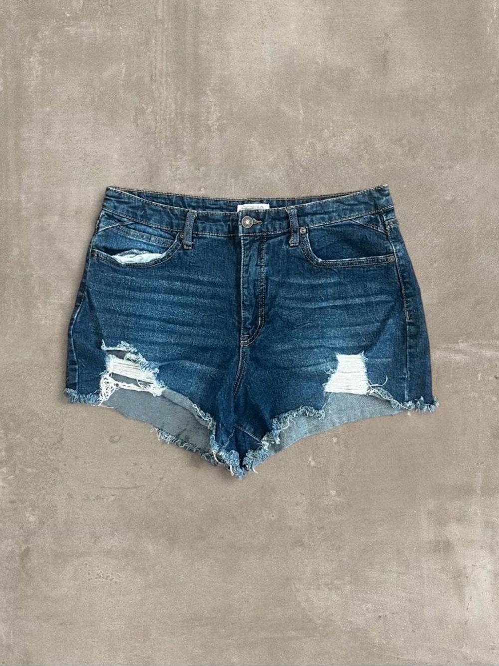 sofia by sofia vergara Distressed Dark Blue Denim Shorts